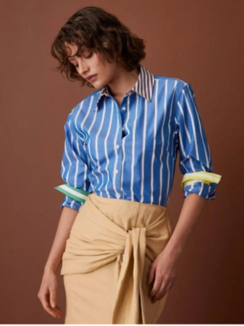 NWT S Rosie Assoulin x Target S Small Poplin Button-Down Striped Shirt
